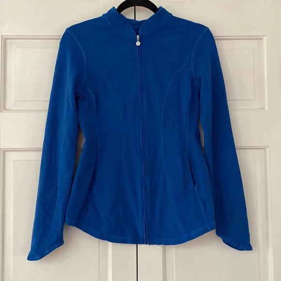 Beyond Yoga On the Go Mock Neck Jacket in Royal BLUE Track‎ Jacket Athleisure - Picture 1 of 10